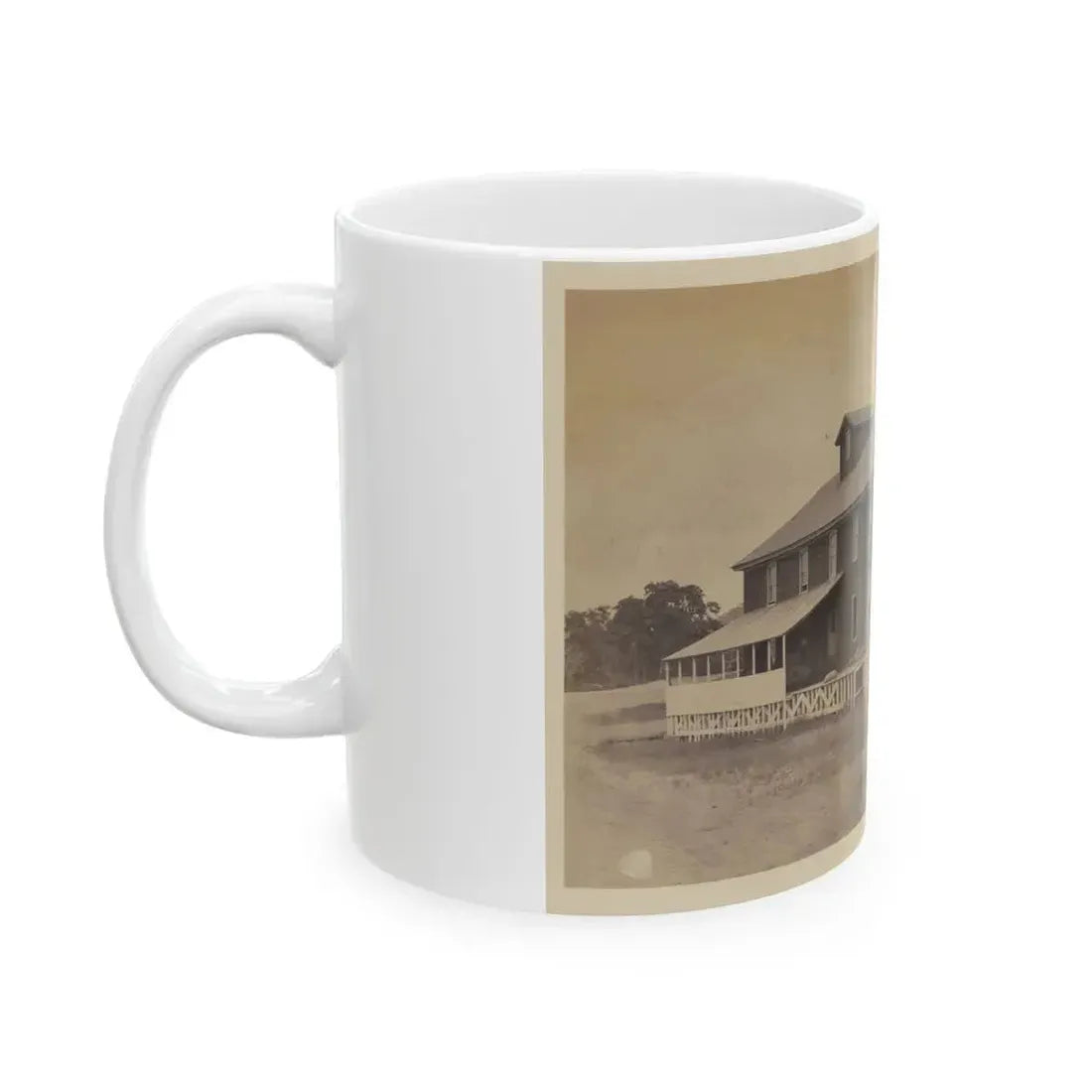 African American Workers Standing On Railroad Tracks In Front Of A Storage Facility, Possibly At Giesboro Cavalry Depot (U.S. Civil War) White Coffee Mug - Go Mug Yourself