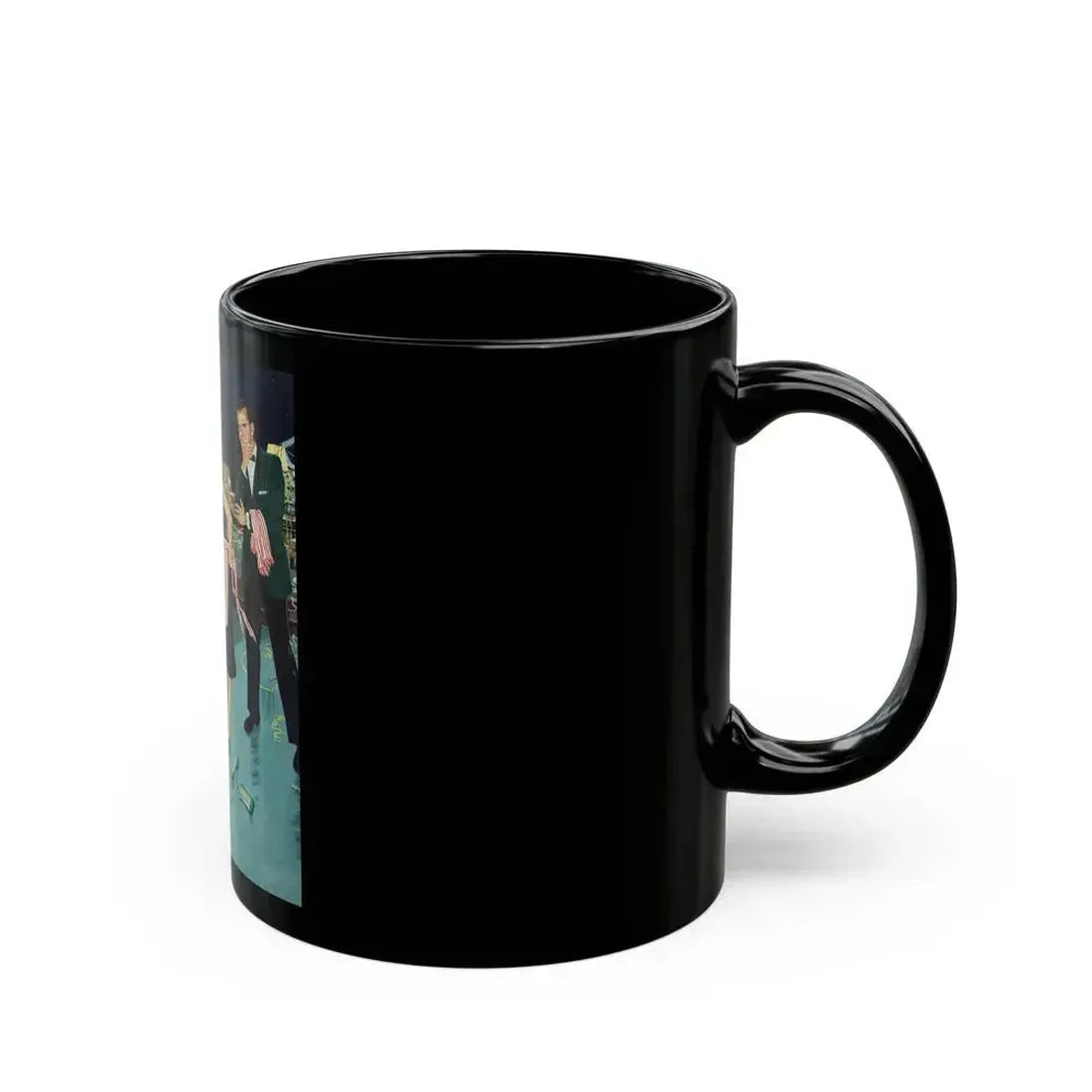 After Party Clean-Up, The Saturday Evening Post, January 2, 1960 - Black Coffee Mug - Go Mug Yourself