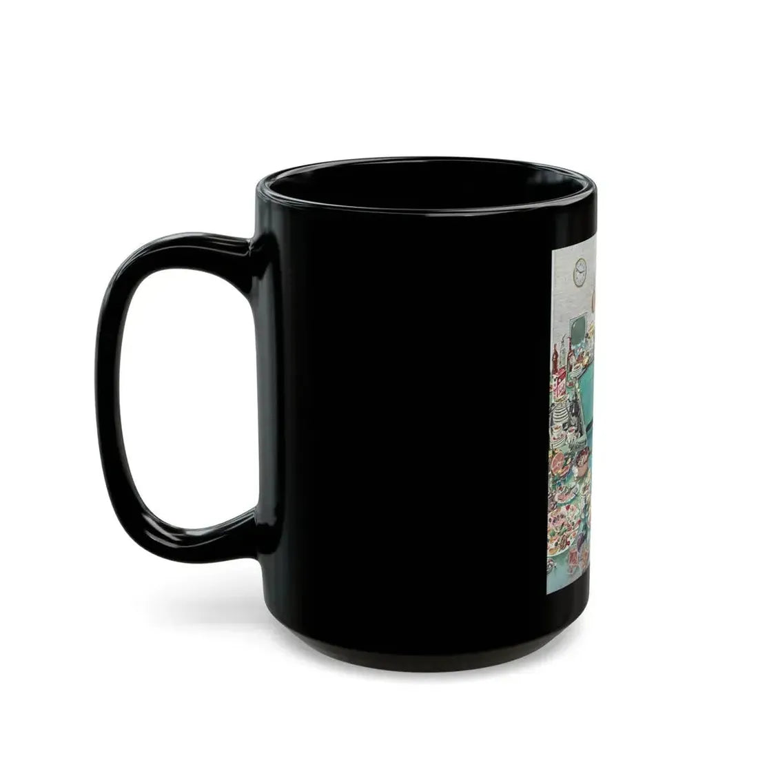 After Party Clean-Up, The Saturday Evening Post, January 2, 1960 - Black Coffee Mug - Go Mug Yourself