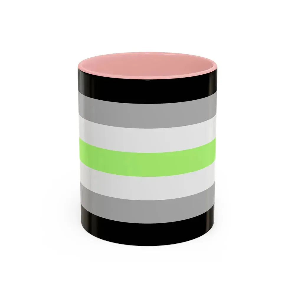 Agender Pride Flag - Accent Coffee Mug 11oz Pink - Go Mug Yourself