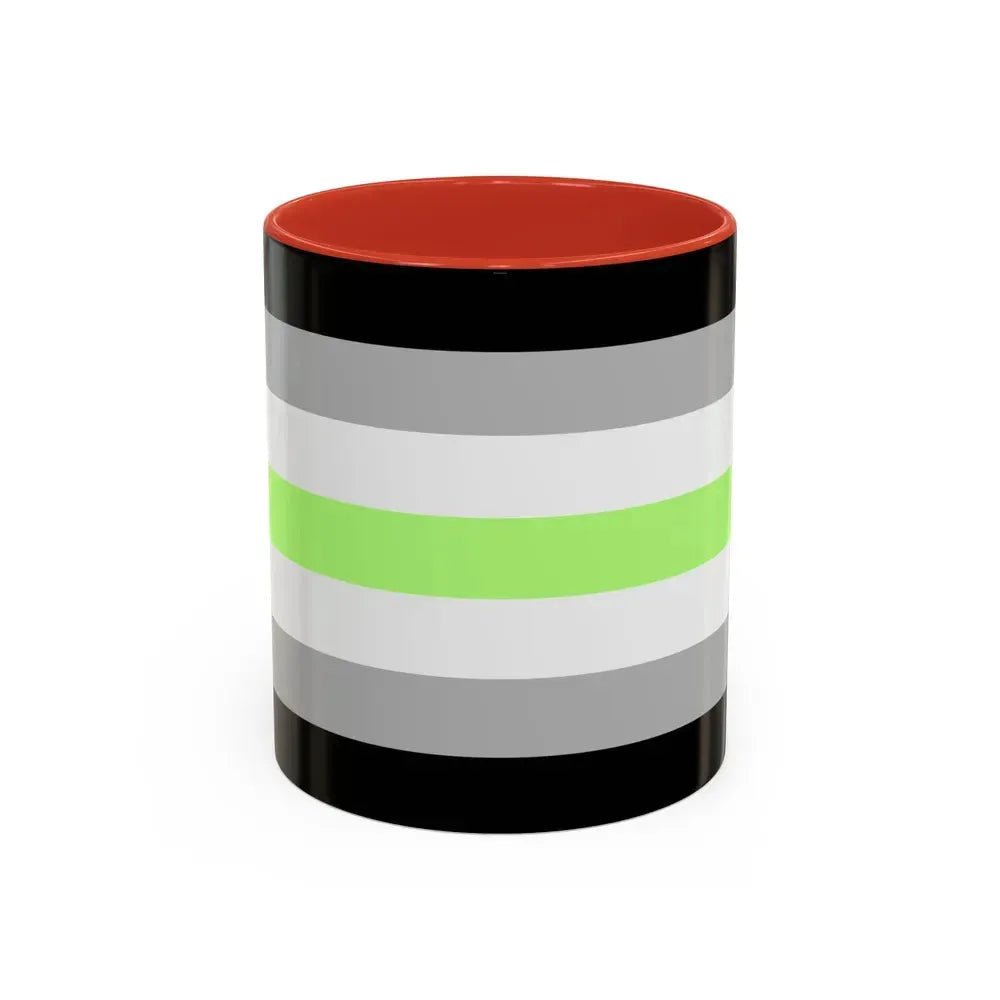 Agender Pride Flag - Accent Coffee Mug 11oz Red - Go Mug Yourself