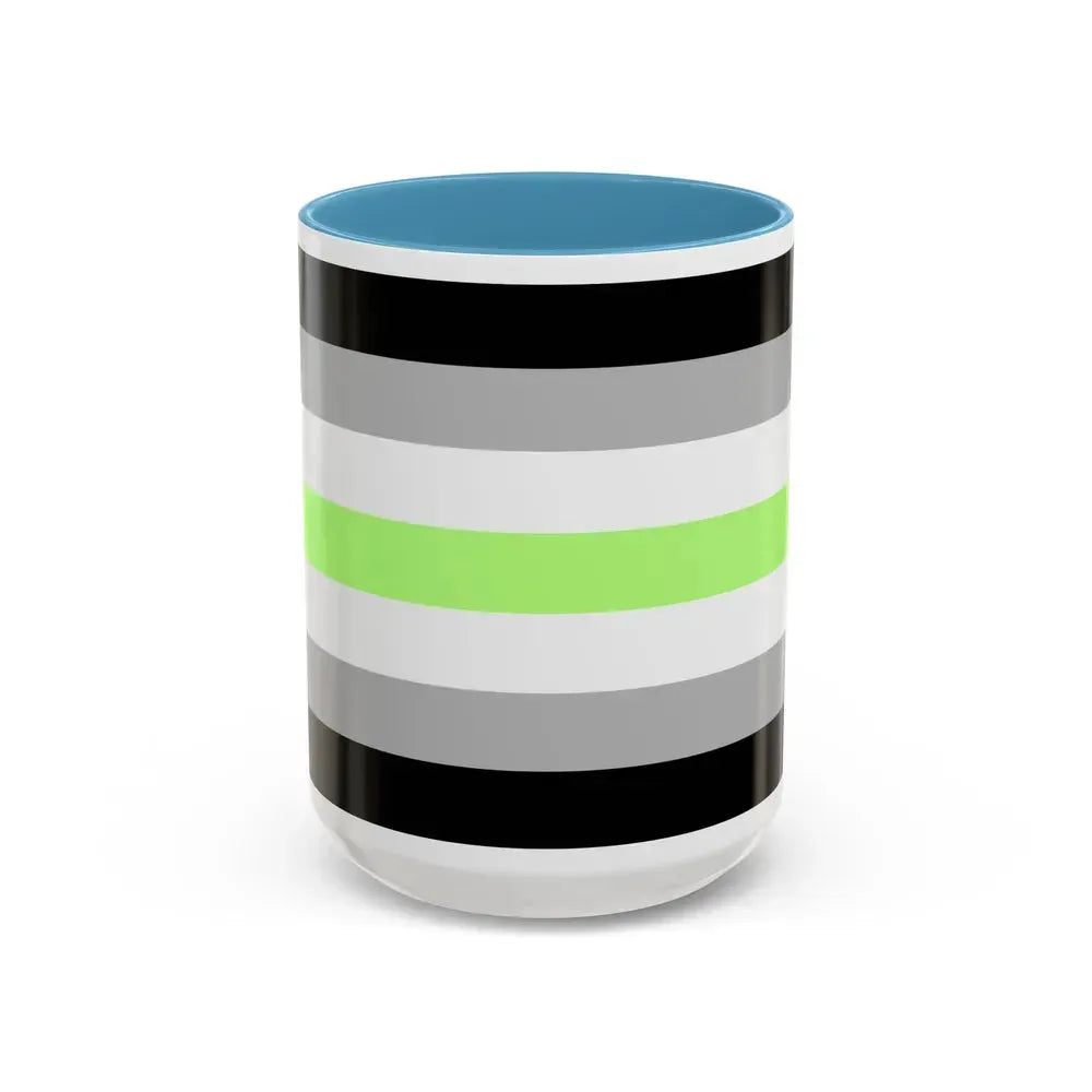 Agender Pride Flag - Accent Coffee Mug 15oz Light Blue - Go Mug Yourself