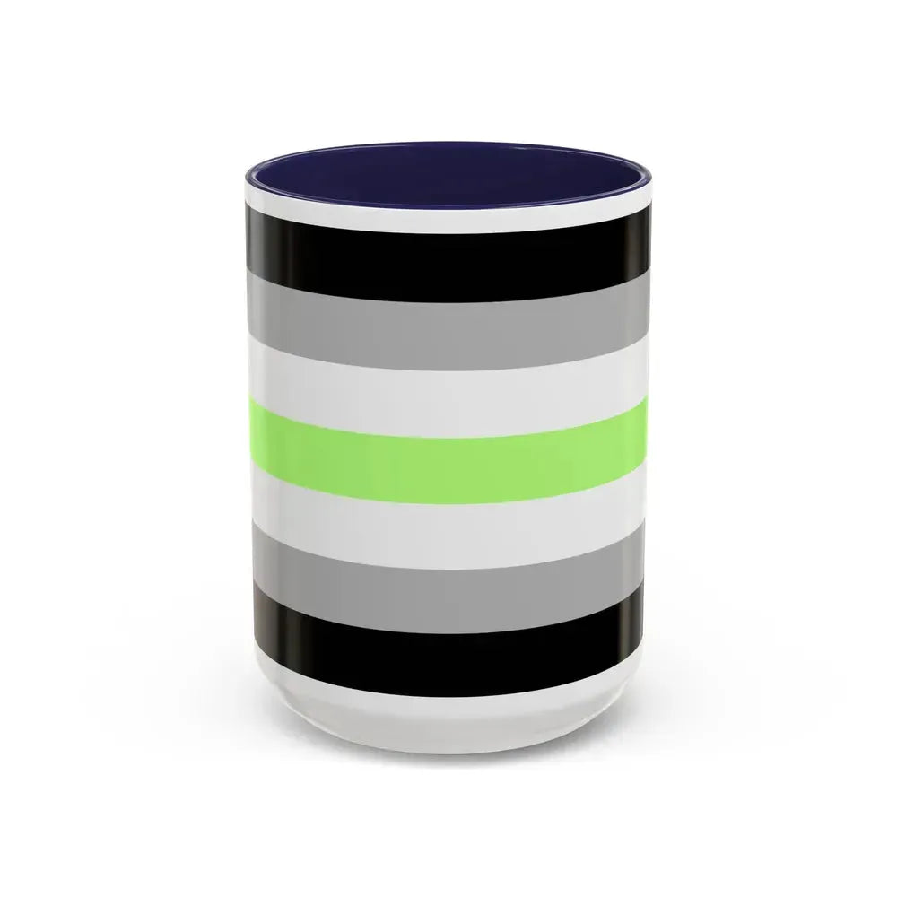 Agender Pride Flag - Accent Coffee Mug 15oz Navy - Go Mug Yourself