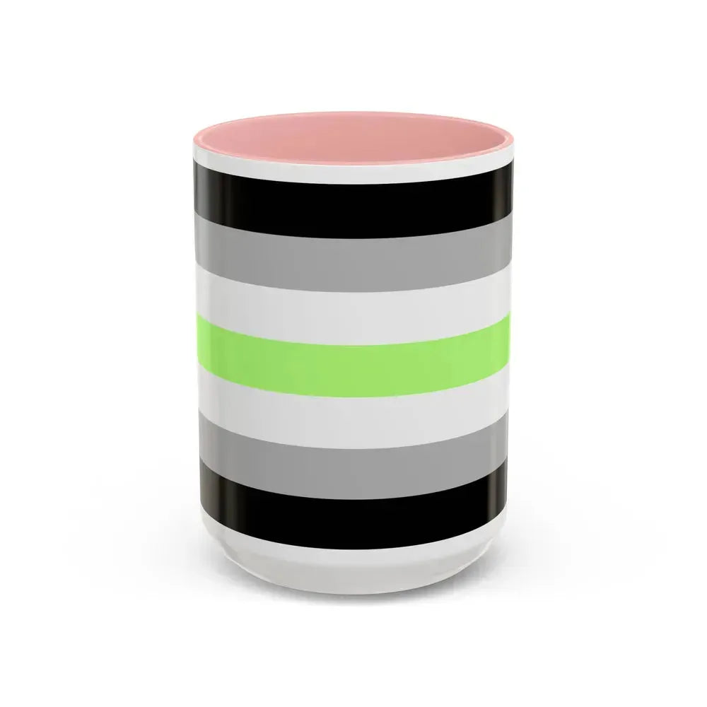 Agender Pride Flag - Accent Coffee Mug 15oz Pink - Go Mug Yourself