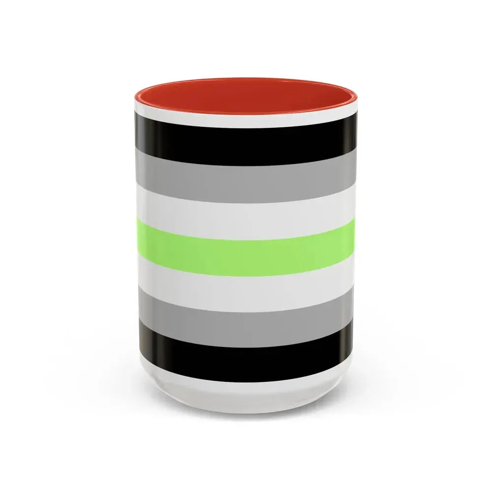 Agender Pride Flag - Accent Coffee Mug 15oz Red - Go Mug Yourself
