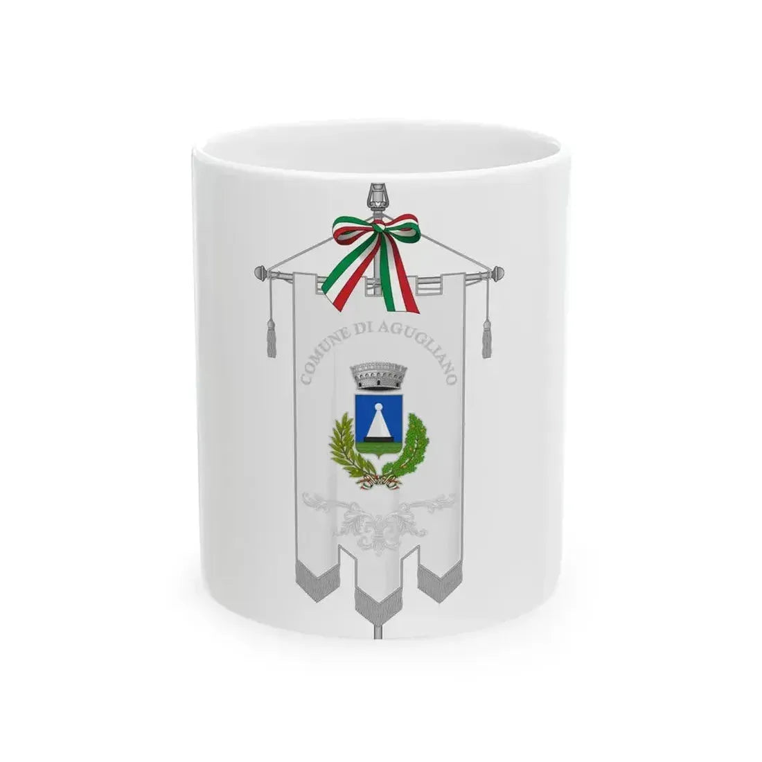 Agugliano-Gonfalone (Italy) White Coffee Mug 11oz - Go Mug Yourself