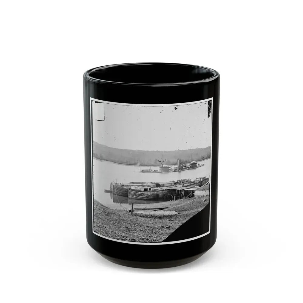 Aiken's Landing, Va. Double-Turreted Monitor U.S.S. Onondaga On The James (U.S. Civil War) Black Coffee Mug 15oz - Go Mug Yourself