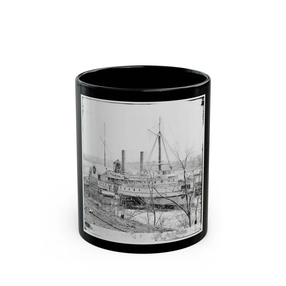 Aiken's Landing, Va. Steamer New York Waiting For Exchange Of Prisoners (U.S. Civil War) Black Coffee Mug 11oz - Go Mug Yourself