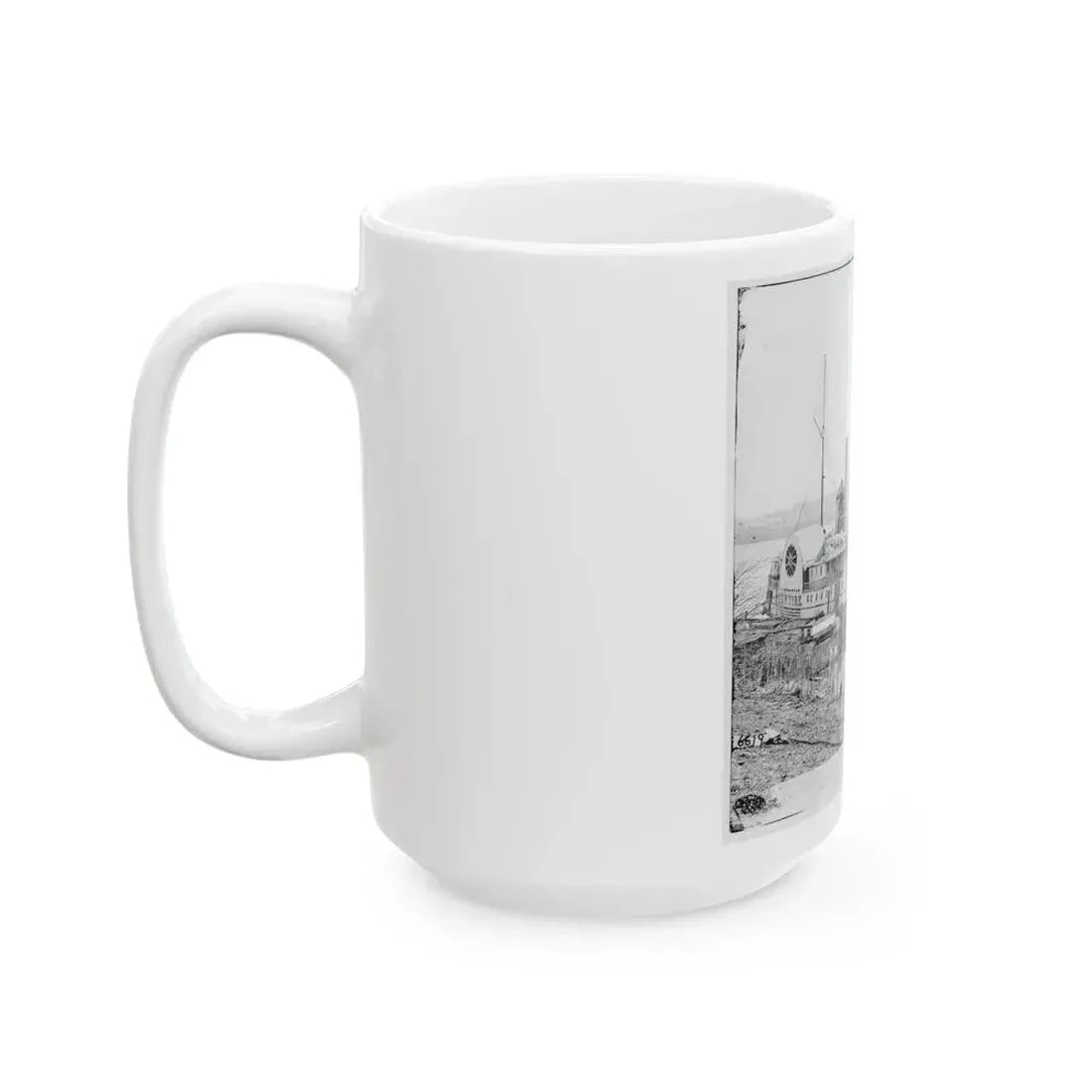 Aiken's Landing, Va. Steamer New York Waiting For Exchange Of Prisoners (U.S. Civil War) White Coffee Mug - Go Mug Yourself