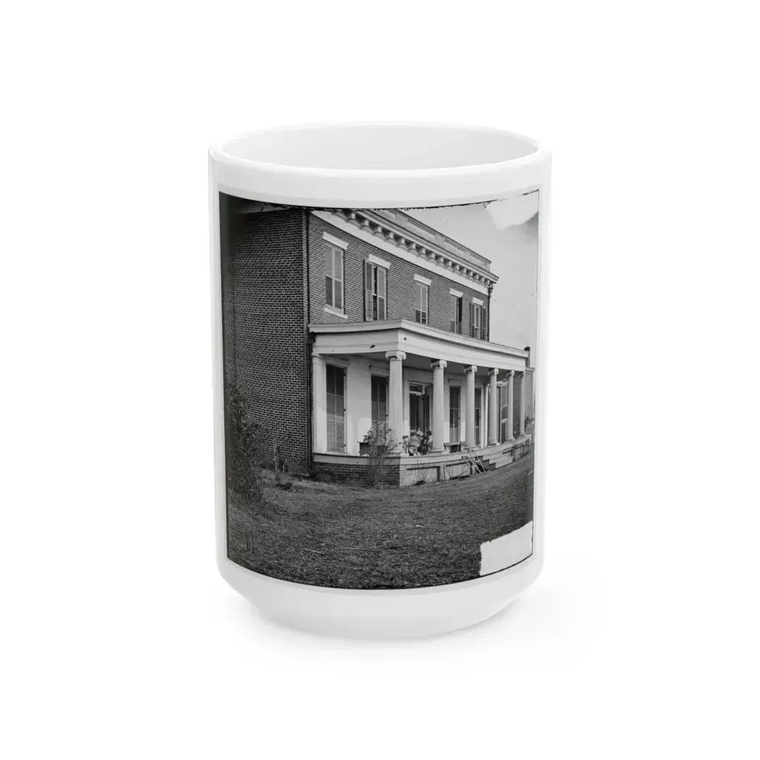 Aiken's Landing, Virginia (Vicinity). Aiken House On James River (U.S. Civil War) White Coffee Mug 15oz - Go Mug Yourself