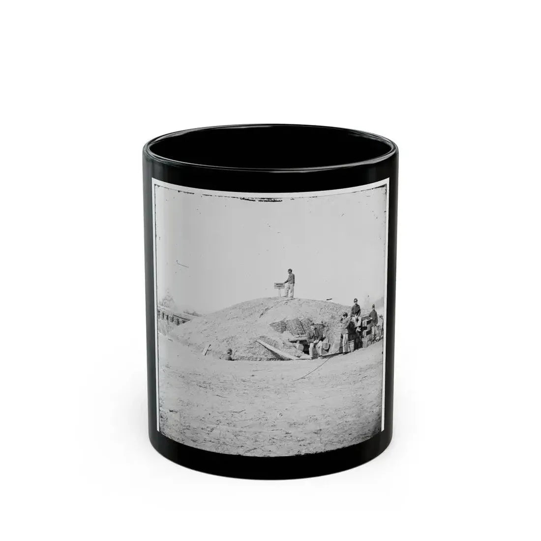 Aiken's Landing, Virginia (Vicinity). Battery Abbot, Fort Brady. (Battery Named For Col. Henry L. Abbot, 1st Conn. H. Artillery) (U.S. Civil War) Black Coffee Mug 11oz - Go Mug Yourself