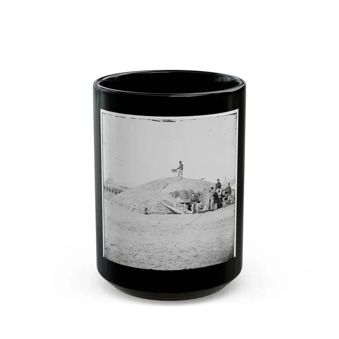 Aiken's Landing, Virginia (Vicinity). Battery Abbot, Fort Brady. (Battery Named For Col. Henry L. Abbot, 1st Conn. H. Artillery) (U.S. Civil War) Black Coffee Mug 15oz - Go Mug Yourself