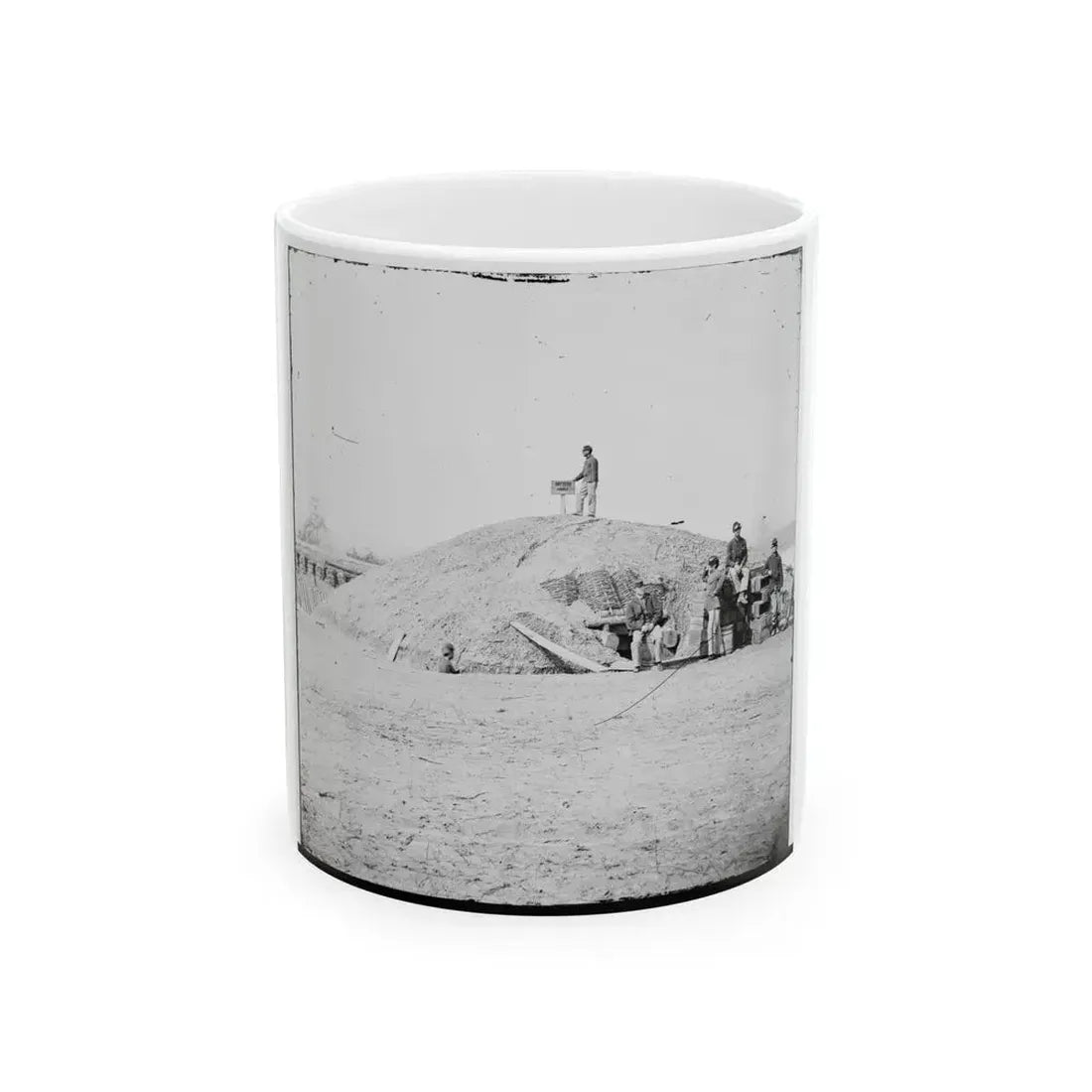 Aiken's Landing, Virginia (Vicinity). Battery Abbot, Fort Brady. (Battery Named For Col. Henry L. Abbot, 1st Conn. H. Artillery) (U.S. Civil War) White Coffee Mug 11oz - Go Mug Yourself