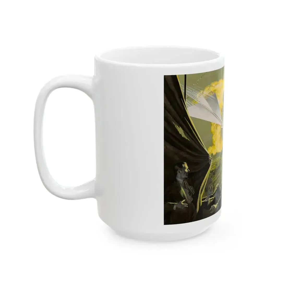 Air Attack, Man's magazine illustration - White Coffee Mug - Go Mug Yourself