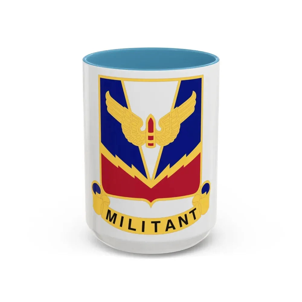 Air Defense Artillery Center and School v2 (U.S. Army) Accent Coffee Mug 15oz Light Blue - Go Mug Yourself