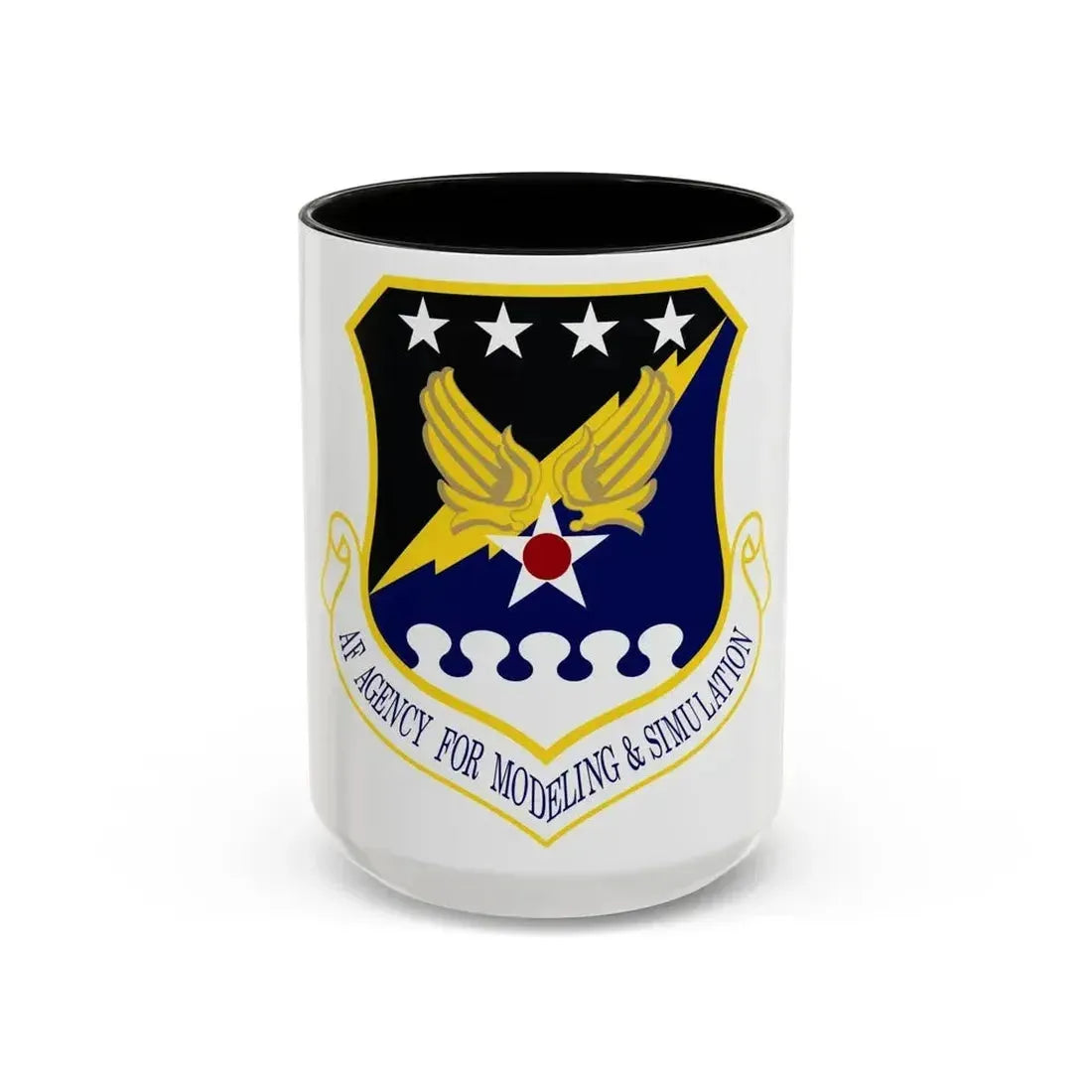 Air Force Agency for Modeling and Simulation (U.S. Air Force) Accent Coffee Mug 15oz Black - Go Mug Yourself
