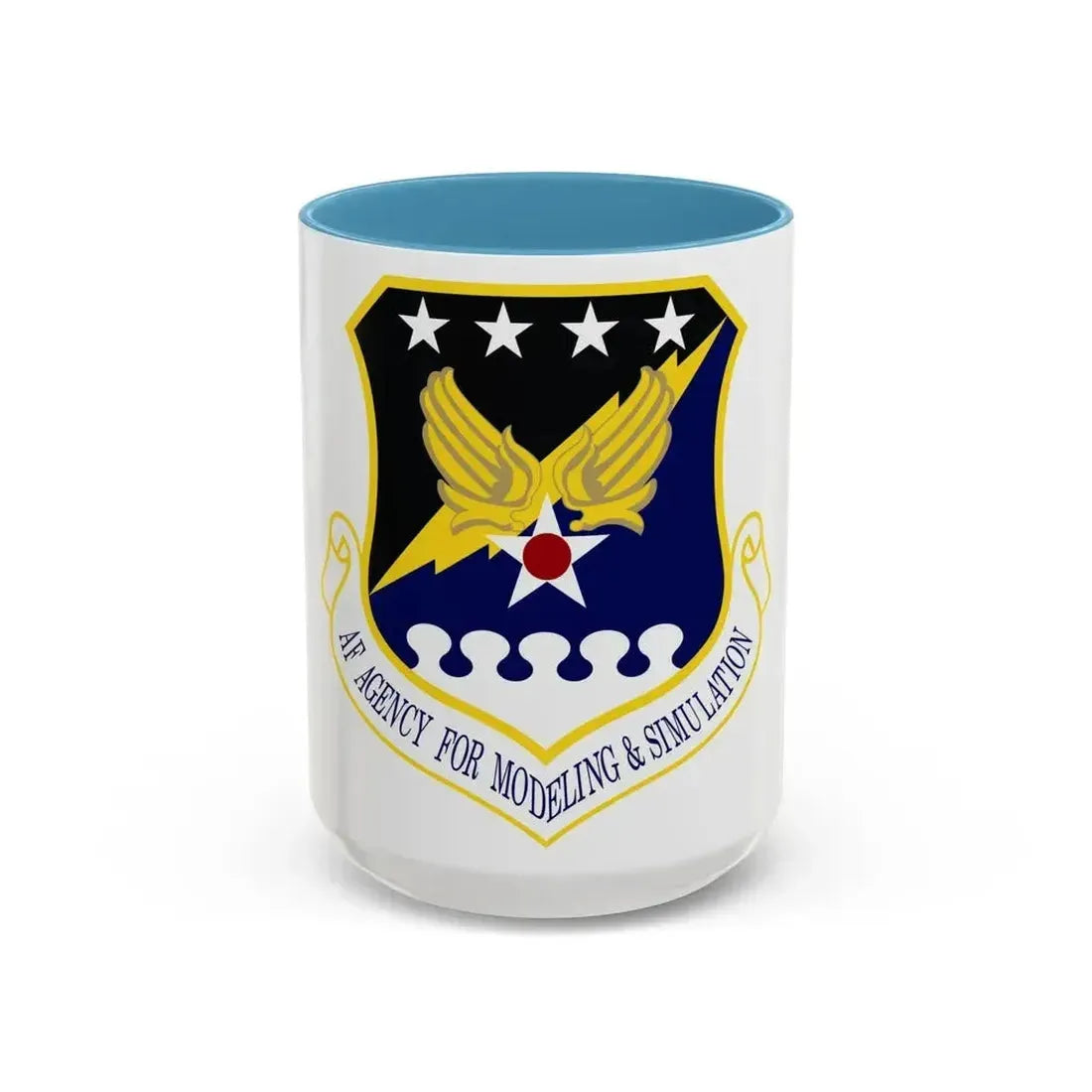 Air Force Agency for Modeling and Simulation (U.S. Air Force) Accent Coffee Mug 15oz Light Blue - Go Mug Yourself