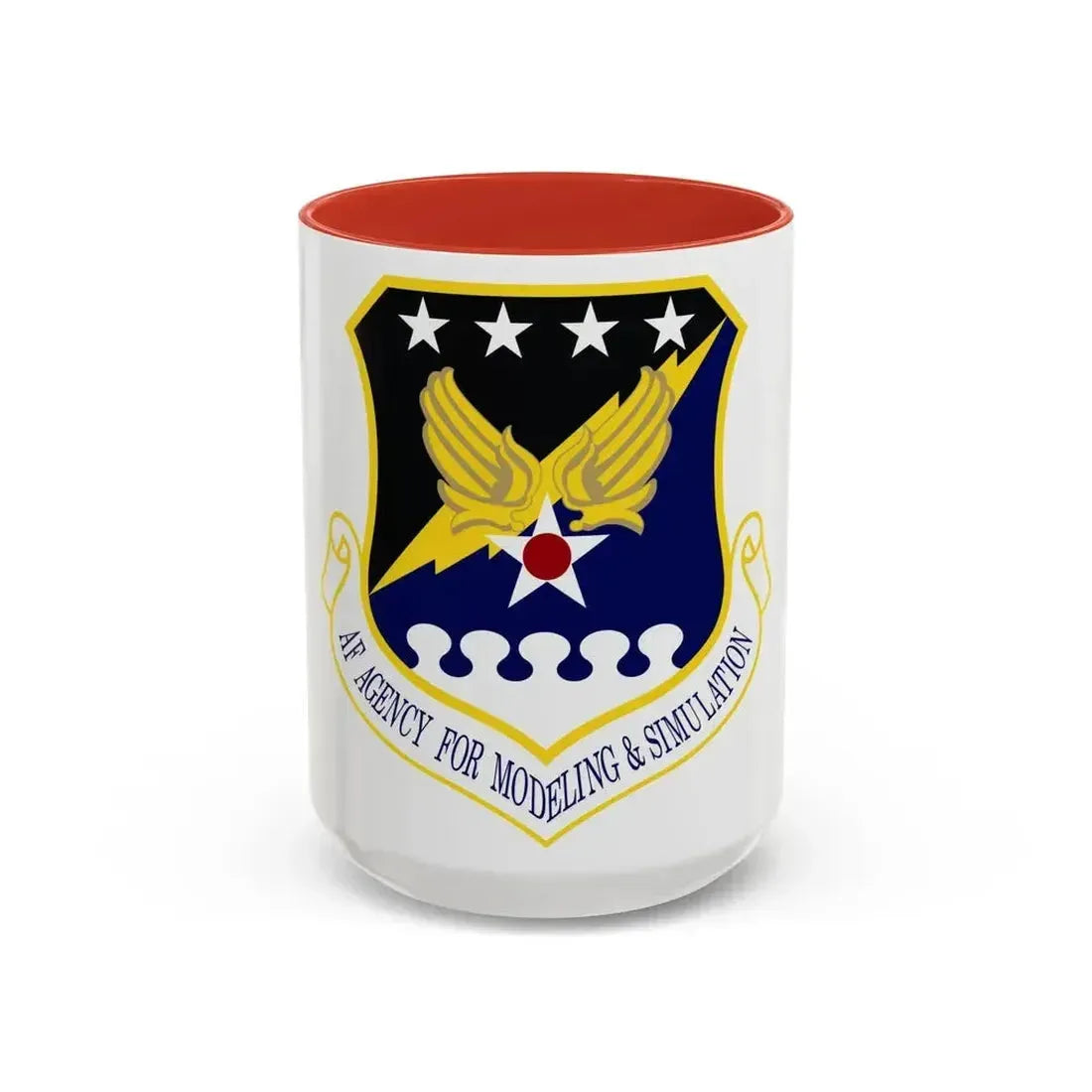 Air Force Agency for Modeling and Simulation (U.S. Air Force) Accent Coffee Mug 15oz Red - Go Mug Yourself