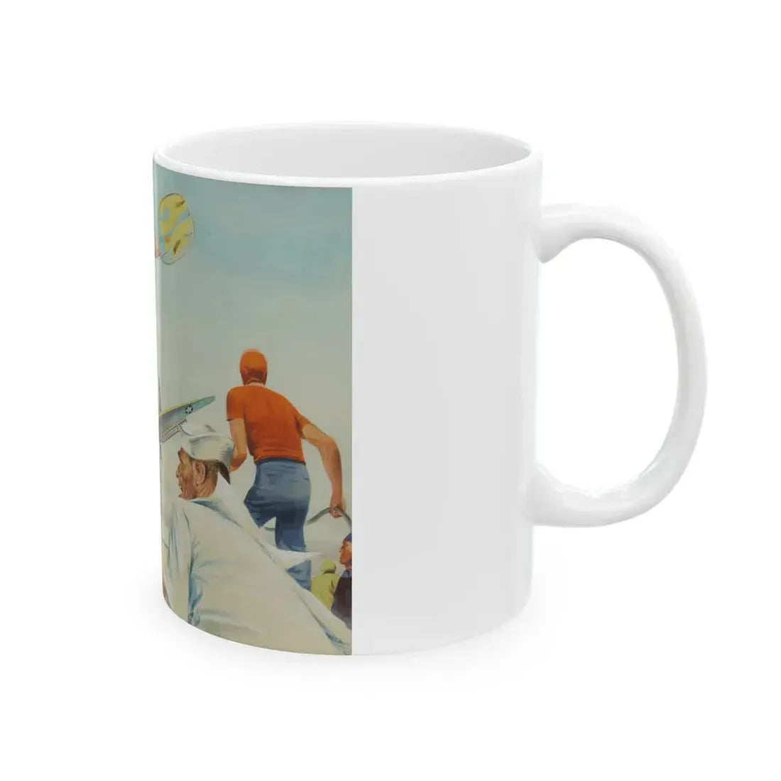 Aircraft Carrier illustration - White Coffee Mug - Go Mug Yourself