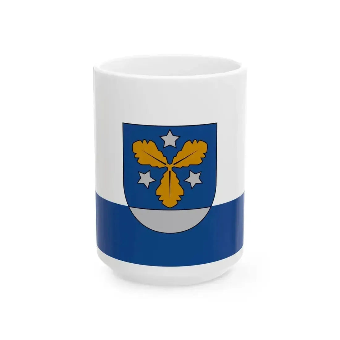 Aizkraukle flag (Latvia) White Coffee Mug 15oz - Go Mug Yourself