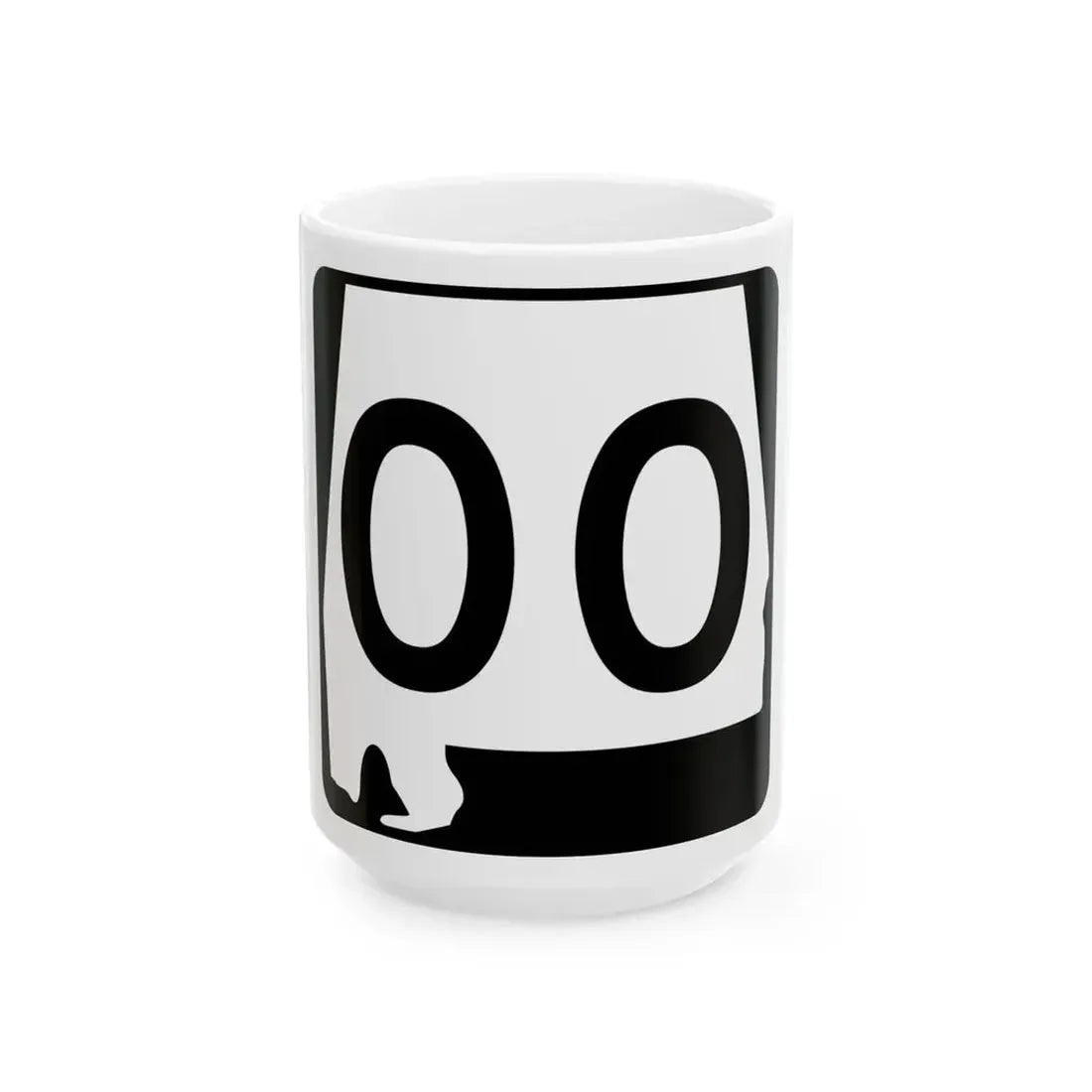 Alabama 00 Template (Alabama) (Road Sign) White Coffee Mug 15oz - Go Mug Yourself