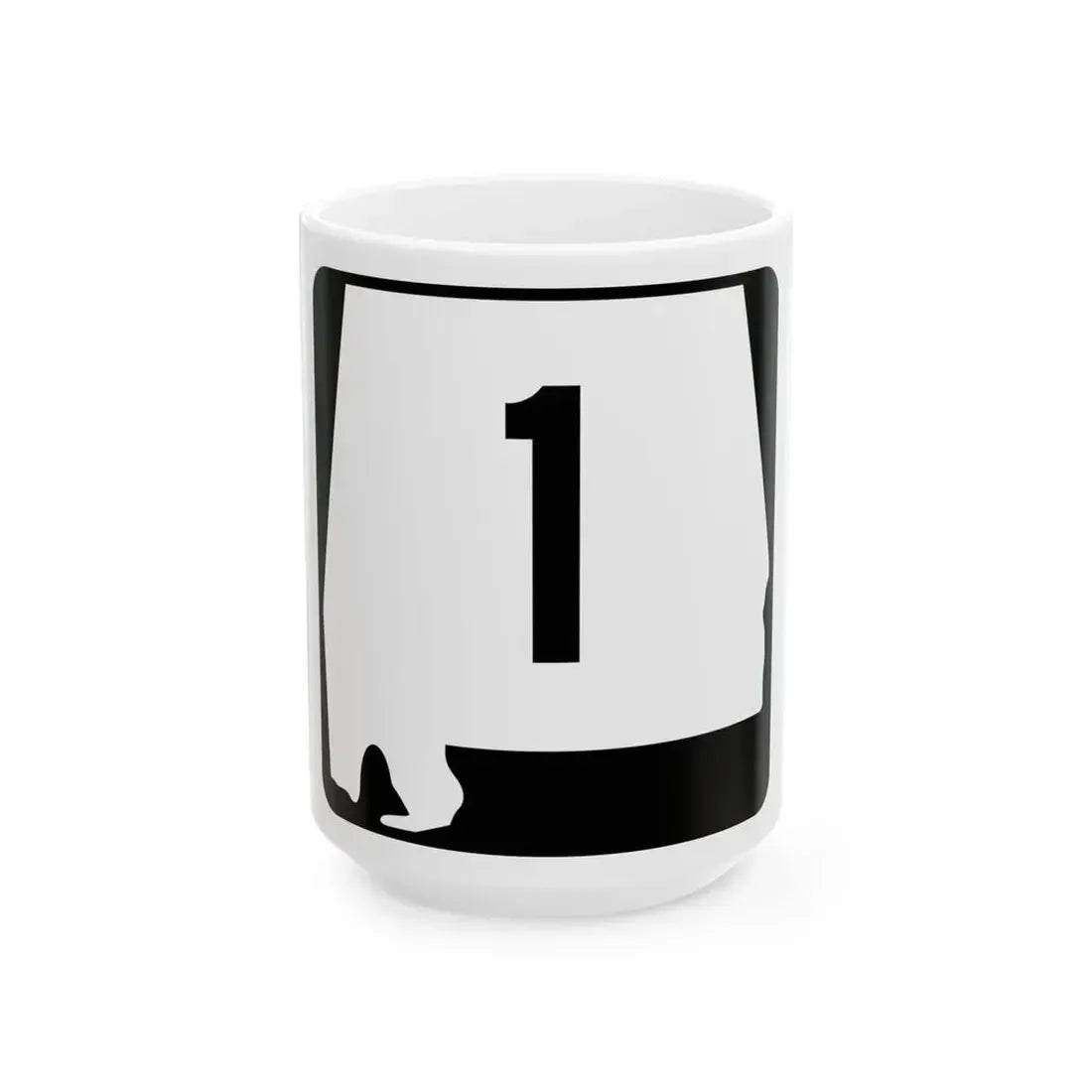 Alabama 1 (Alabama) (Road Sign) White Coffee Mug 15oz - Go Mug Yourself