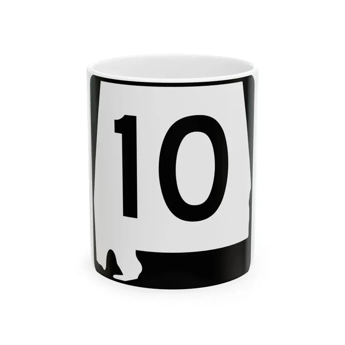 Alabama 10 (Alabama) (Road Sign) White Coffee Mug 11oz - Go Mug Yourself