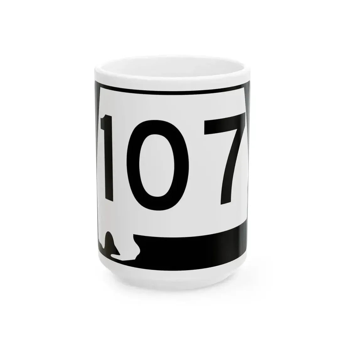 Alabama 107 (Alabama) (Road Sign) White Coffee Mug 15oz - Go Mug Yourself