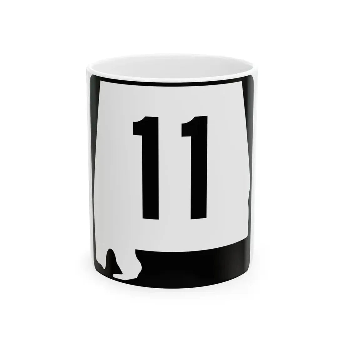 Alabama 11 (Alabama) (Road Sign) White Coffee Mug 11oz - Go Mug Yourself
