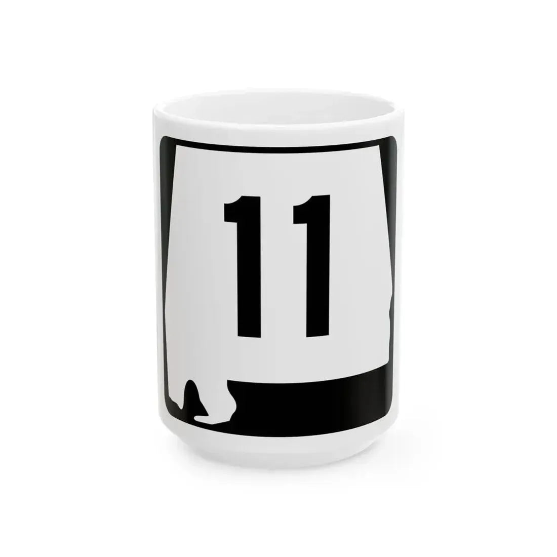 Alabama 11 (Alabama) (Road Sign) White Coffee Mug 15oz - Go Mug Yourself