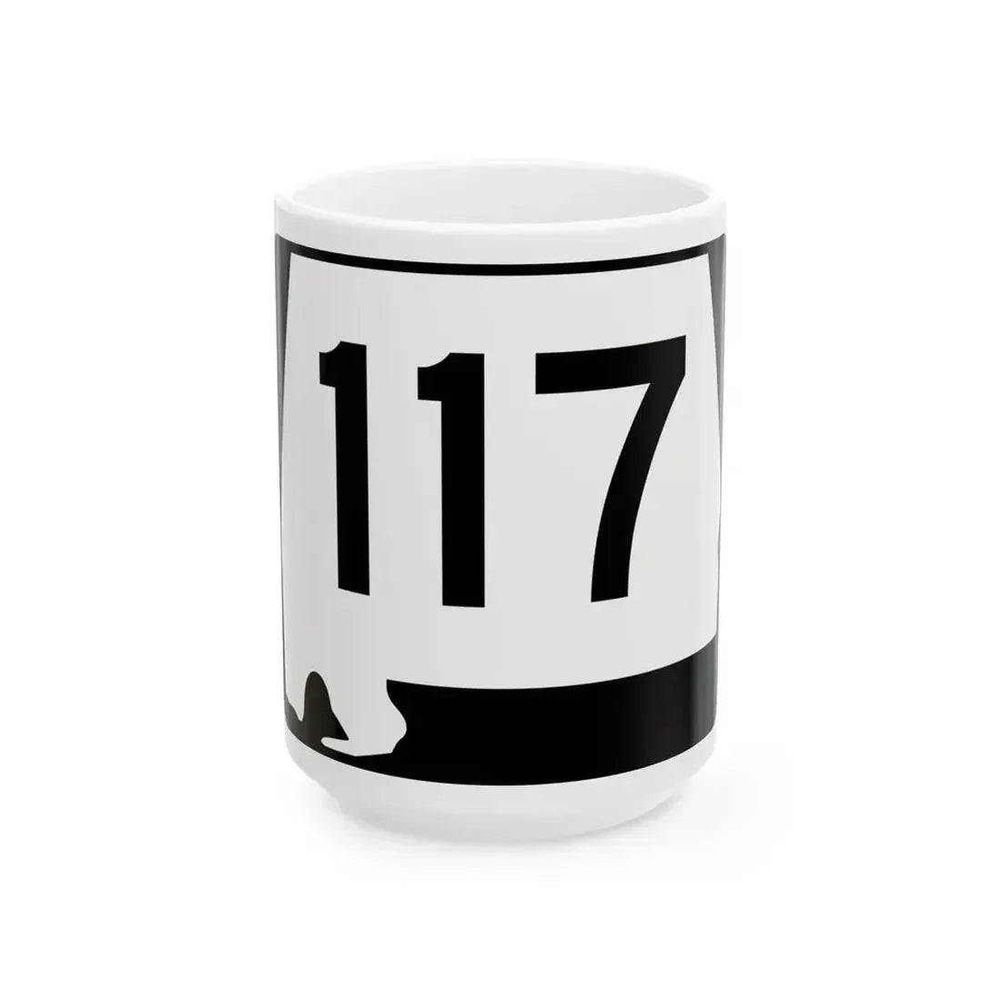 Alabama 117 (Alabama) (Road Sign) White Coffee Mug 15oz - Go Mug Yourself