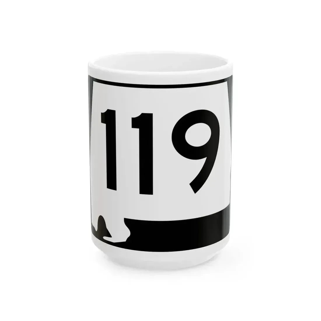 Alabama 119 (Alabama) (Road Sign) White Coffee Mug 15oz - Go Mug Yourself