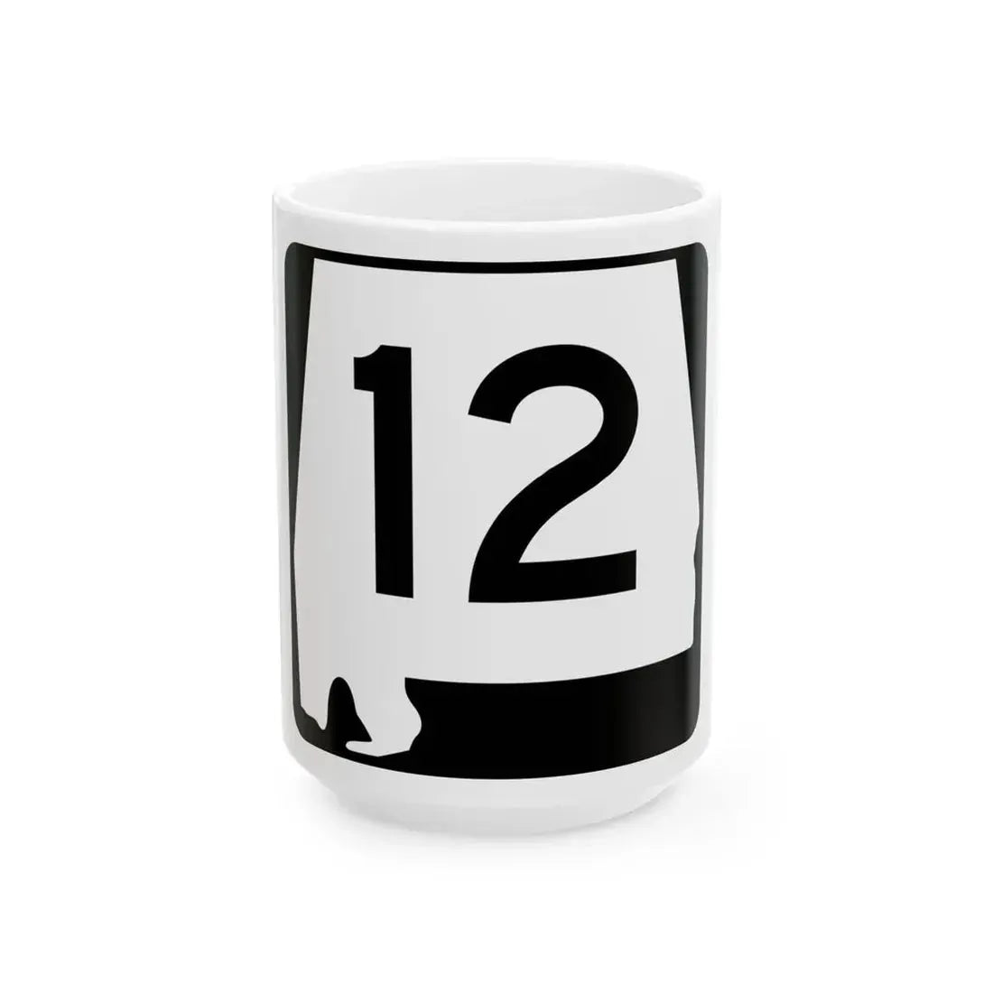 Alabama 12 (Alabama) (Road Sign) White Coffee Mug 15oz - Go Mug Yourself
