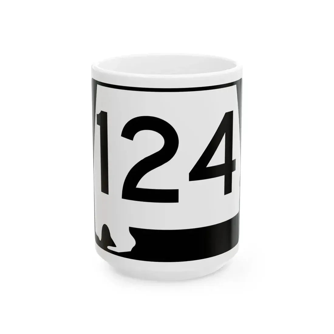Alabama 124 (Alabama) (Road Sign) White Coffee Mug 15oz - Go Mug Yourself