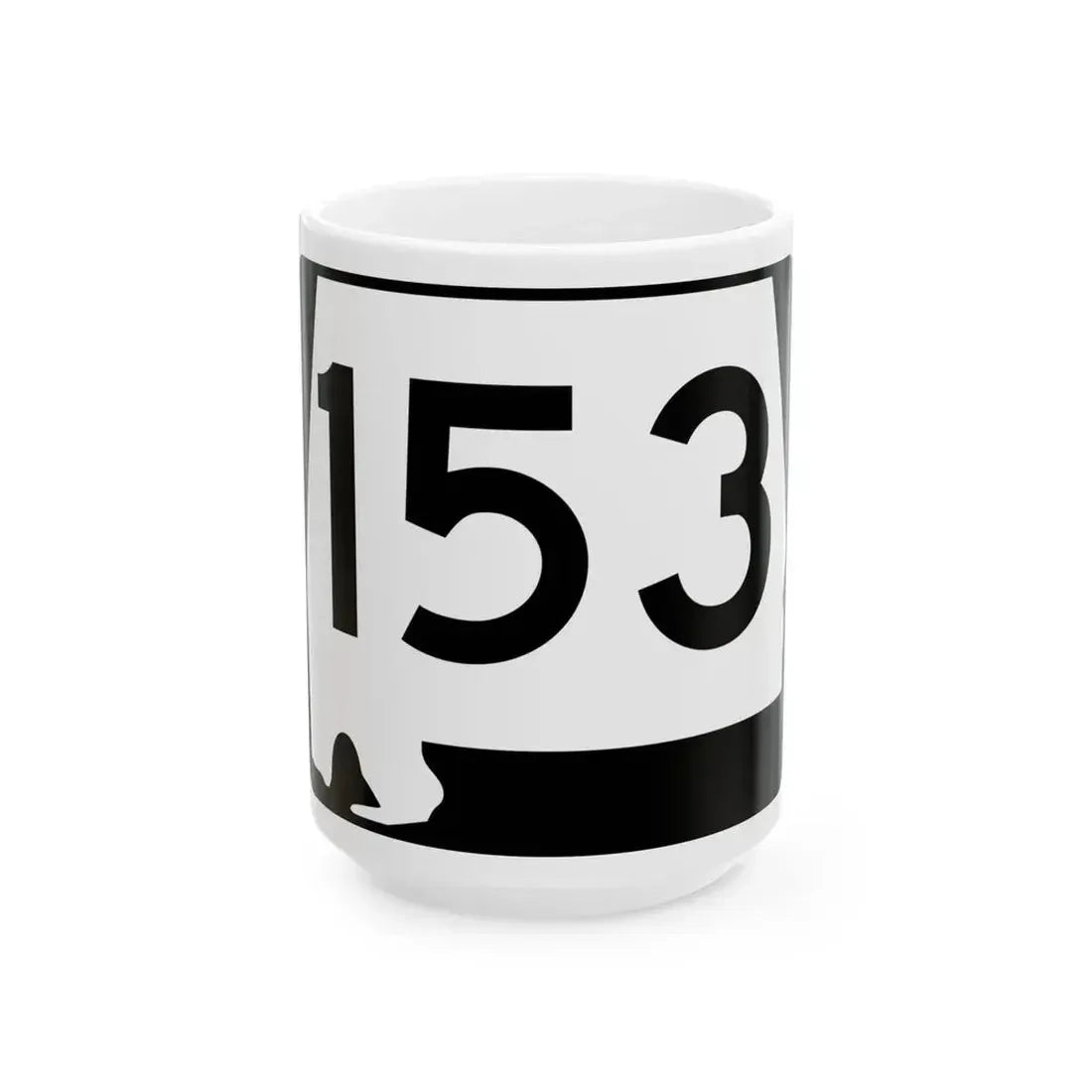 Alabama 153 (Alabama) (Road Sign) White Coffee Mug 15oz - Go Mug Yourself