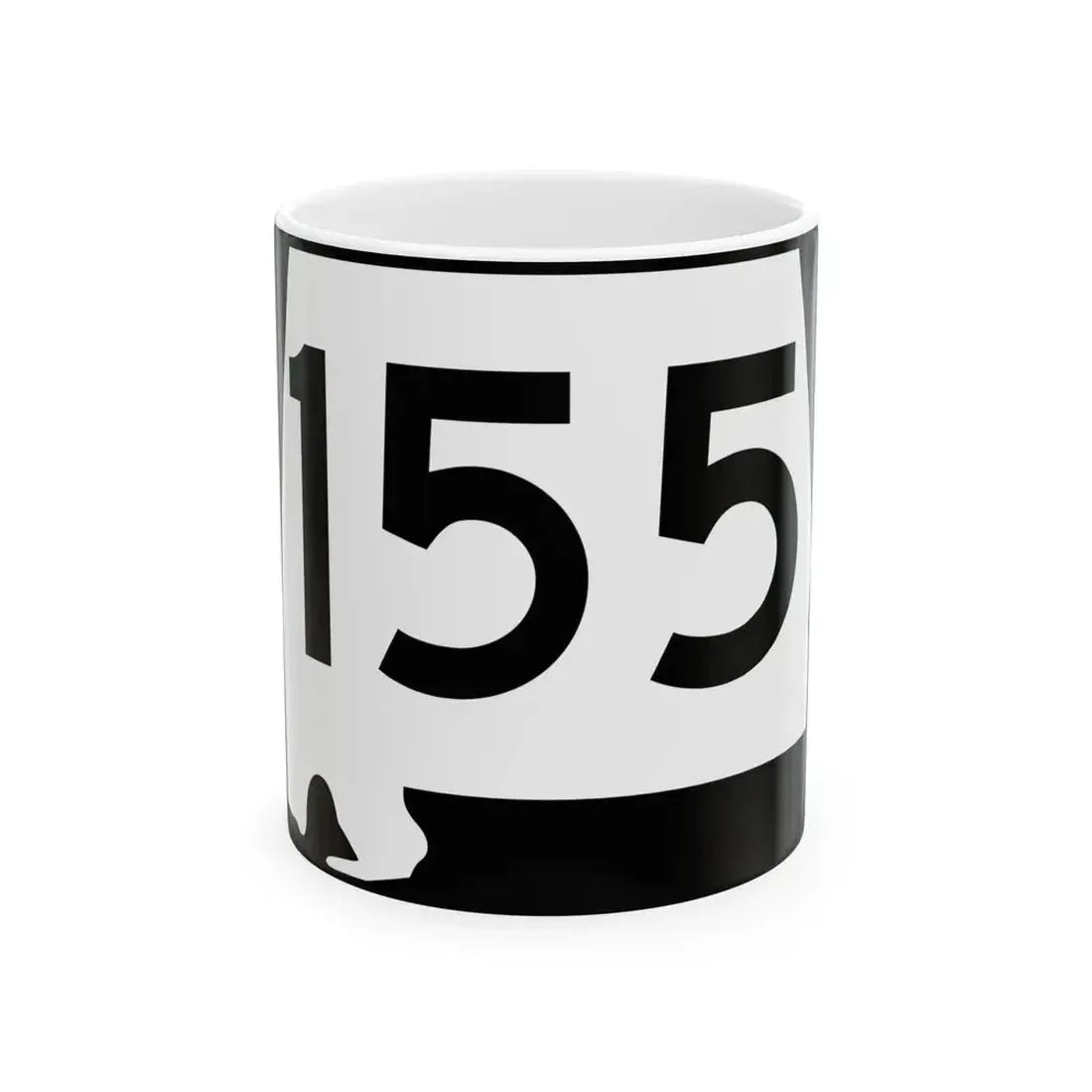 Alabama 155 (Alabama) (Road Sign) White Coffee Mug 11oz - Go Mug Yourself
