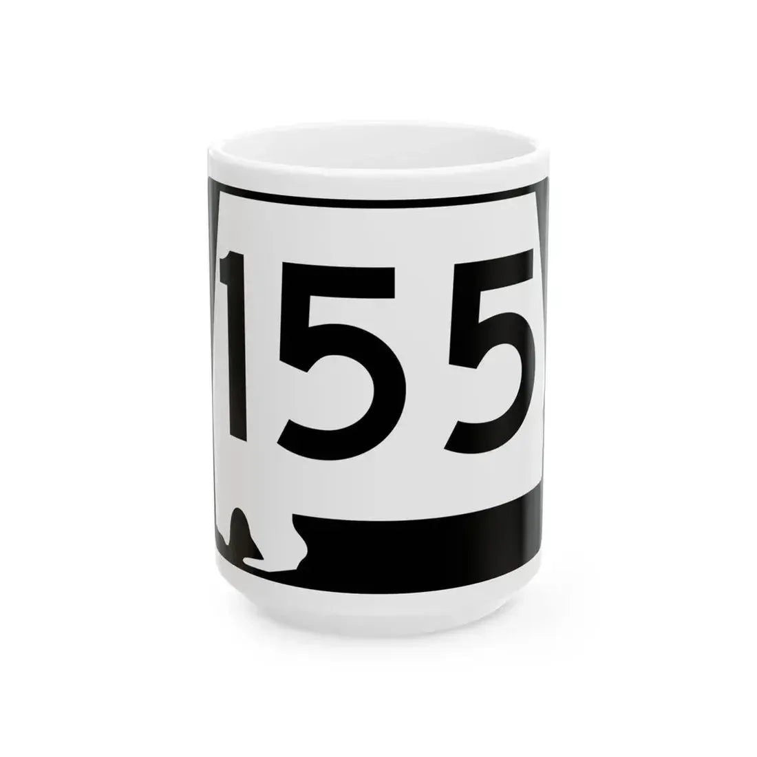 Alabama 155 (Alabama) (Road Sign) White Coffee Mug 15oz - Go Mug Yourself
