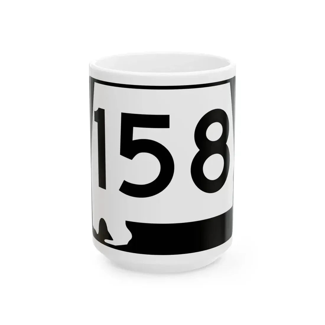 Alabama 158 (Alabama) (Road Sign) White Coffee Mug - Go Mug Yourself