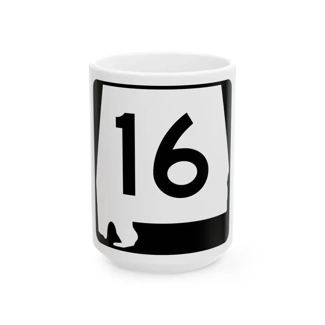 Alabama 16 (Alabama) (Road Sign) White Coffee Mug 15oz - Go Mug Yourself
