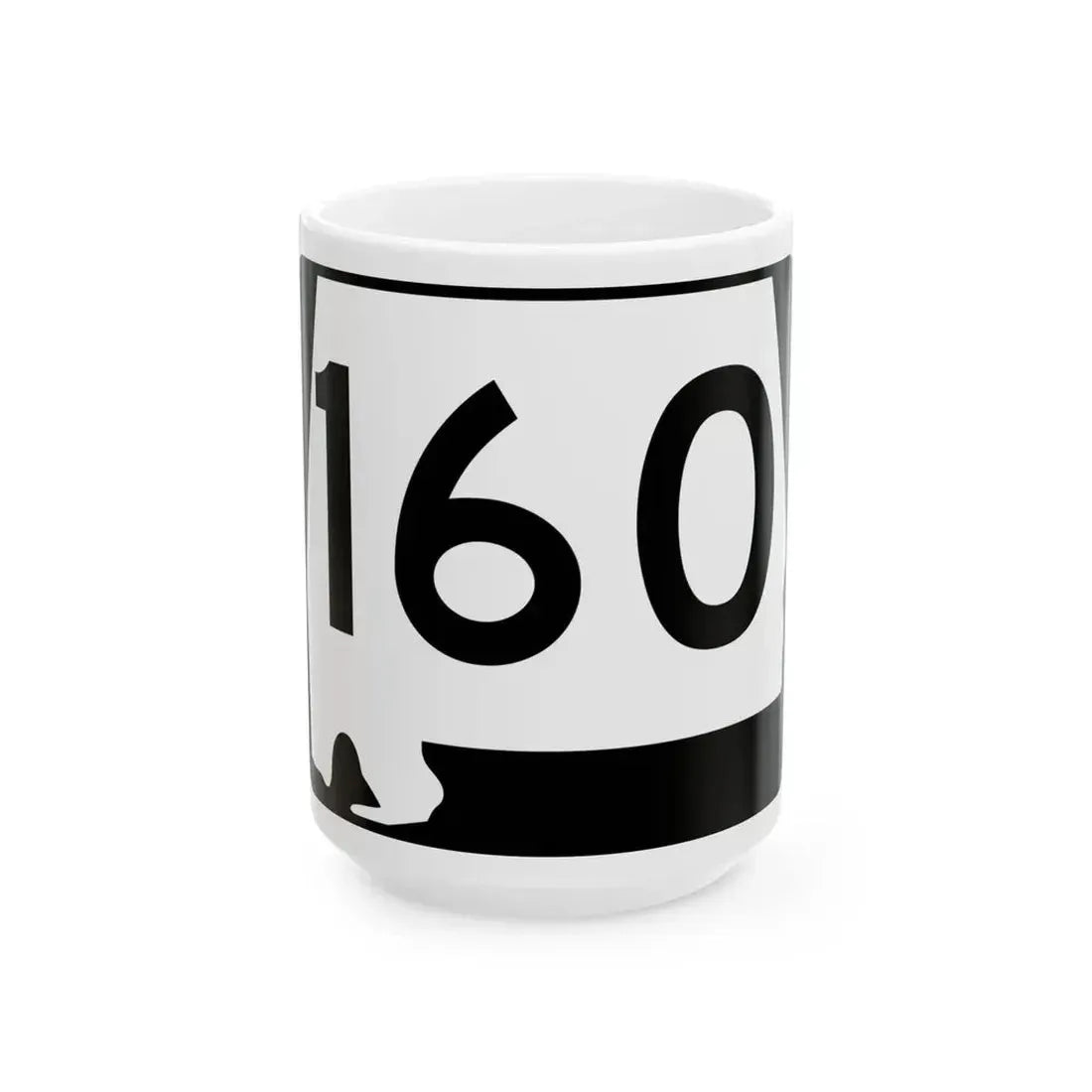 Alabama 160 (Alabama) (Road Sign) White Coffee Mug 15oz - Go Mug Yourself