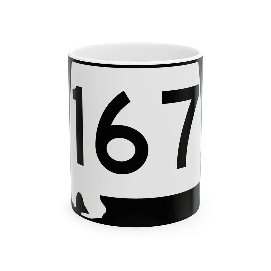 Alabama 167 (Alabama) (Road Sign) White Coffee Mug 11oz - Go Mug Yourself