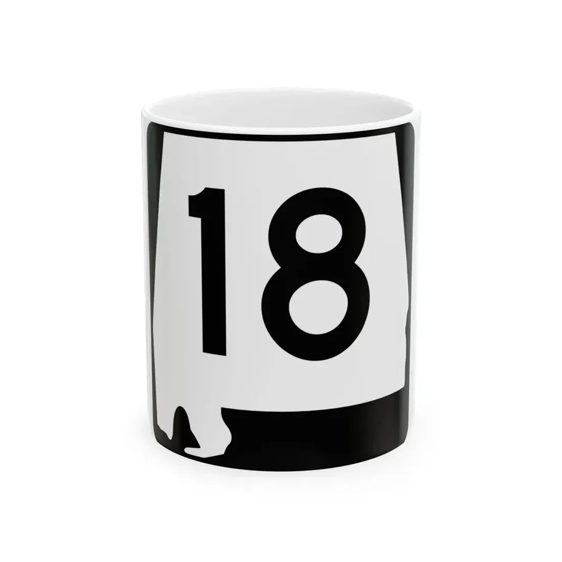 Alabama 18 (Alabama) (Road Sign) White Coffee Mug 11oz - Go Mug Yourself