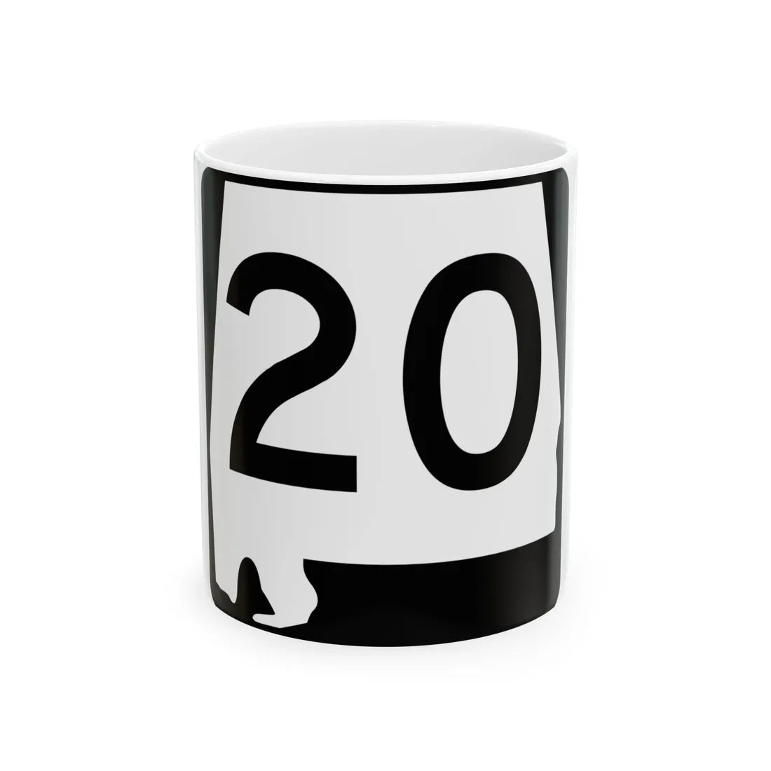 Alabama 20 (Alabama) (Road Sign) White Coffee Mug 11oz - Go Mug Yourself