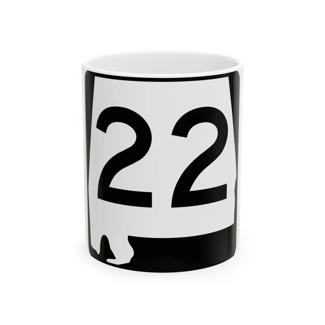 Alabama 22 (Alabama) (Road Sign) White Coffee Mug 11oz - Go Mug Yourself