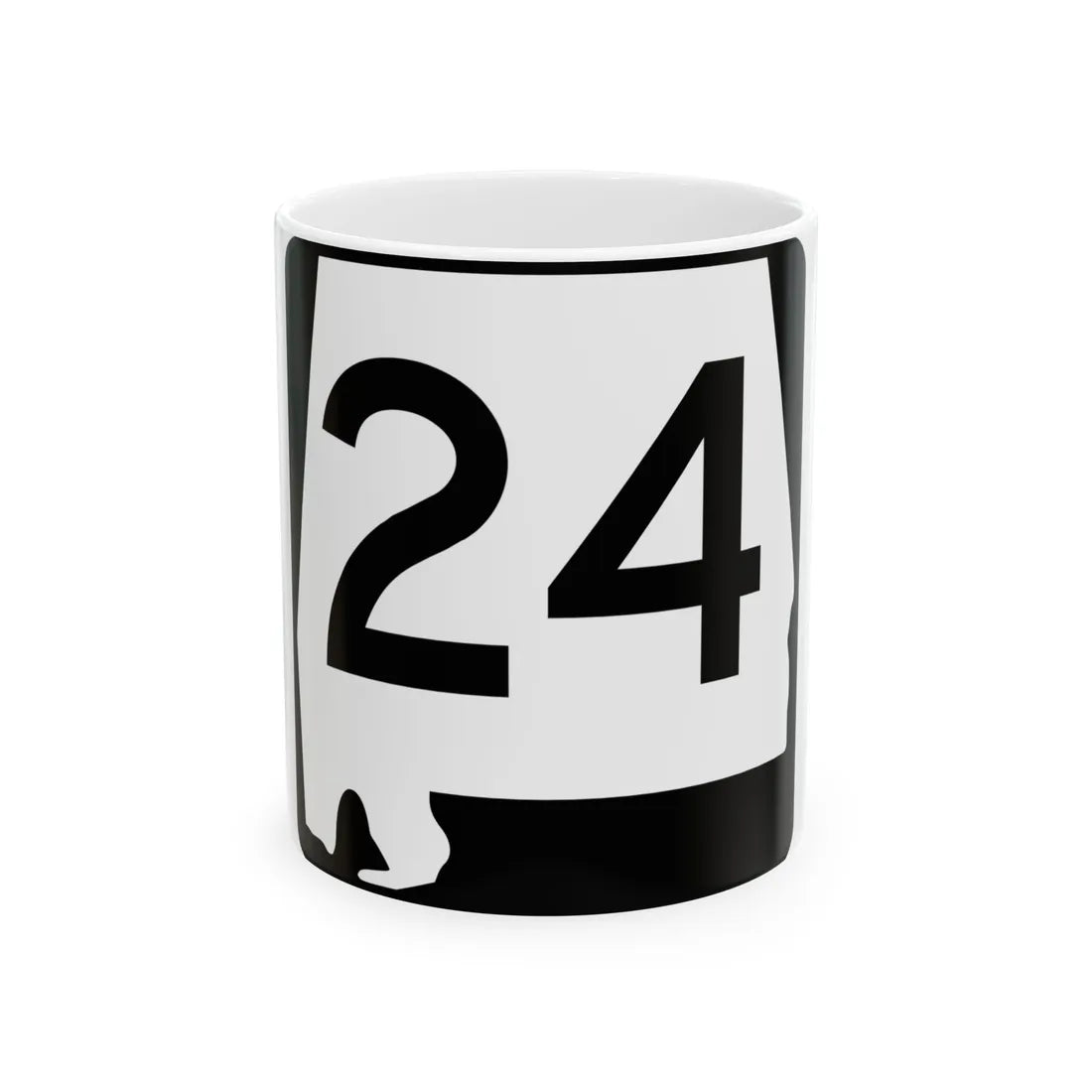 Alabama 24 (Alabama) (Road Sign) White Coffee Mug 11oz - Go Mug Yourself