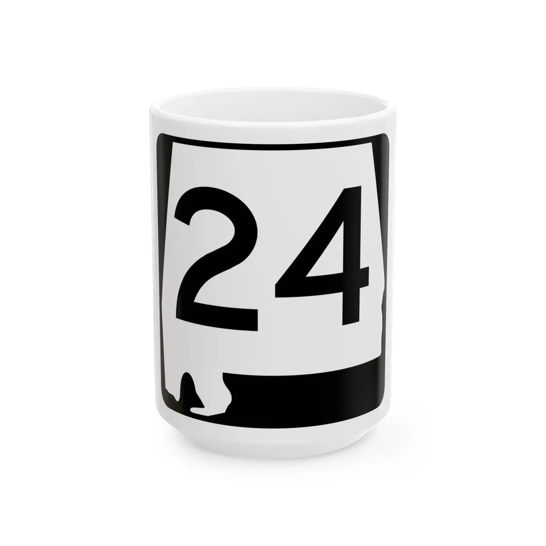 Alabama 24 (Alabama) (Road Sign) White Coffee Mug 15oz - Go Mug Yourself