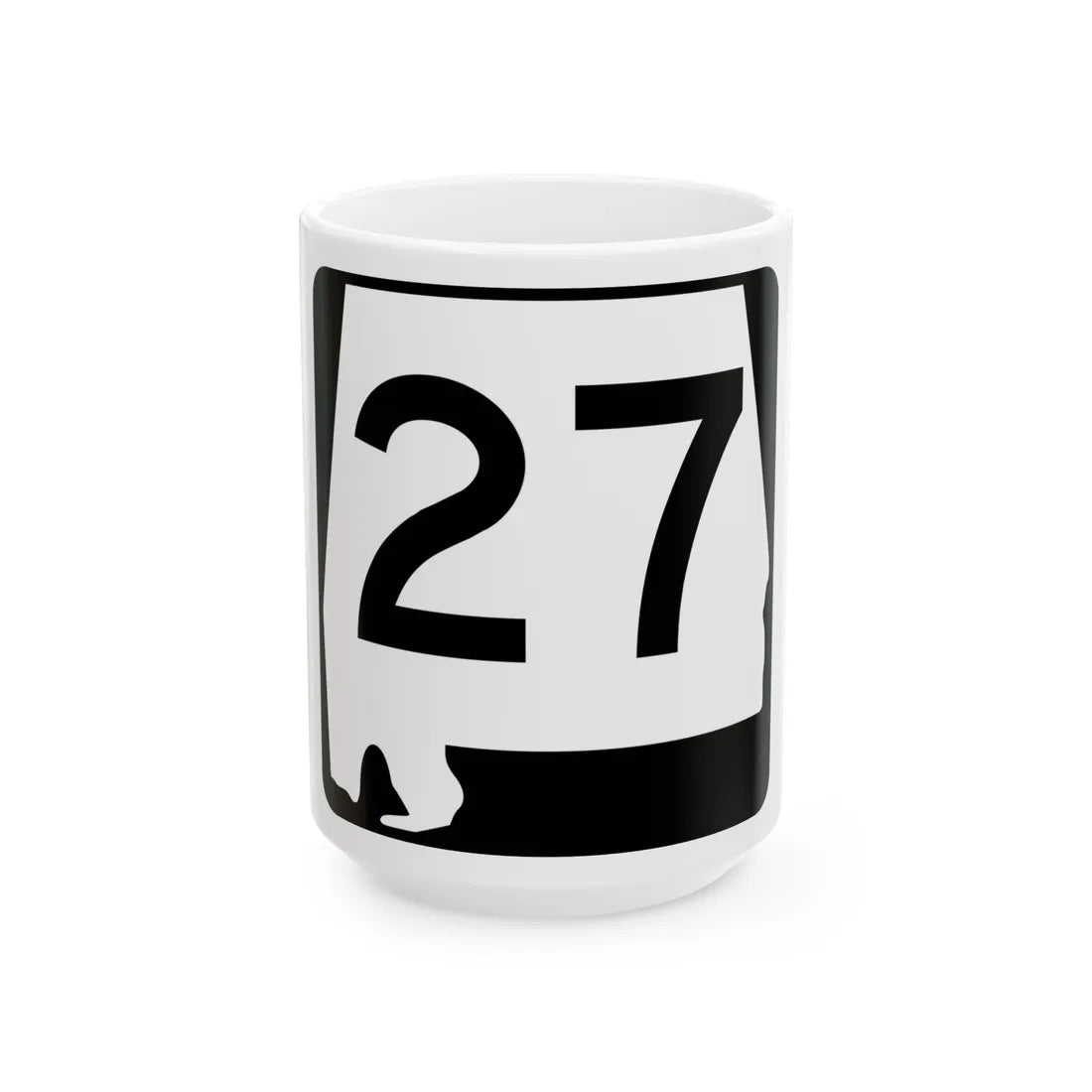Alabama 27 (Alabama) (Road Sign) White Coffee Mug 15oz - Go Mug Yourself