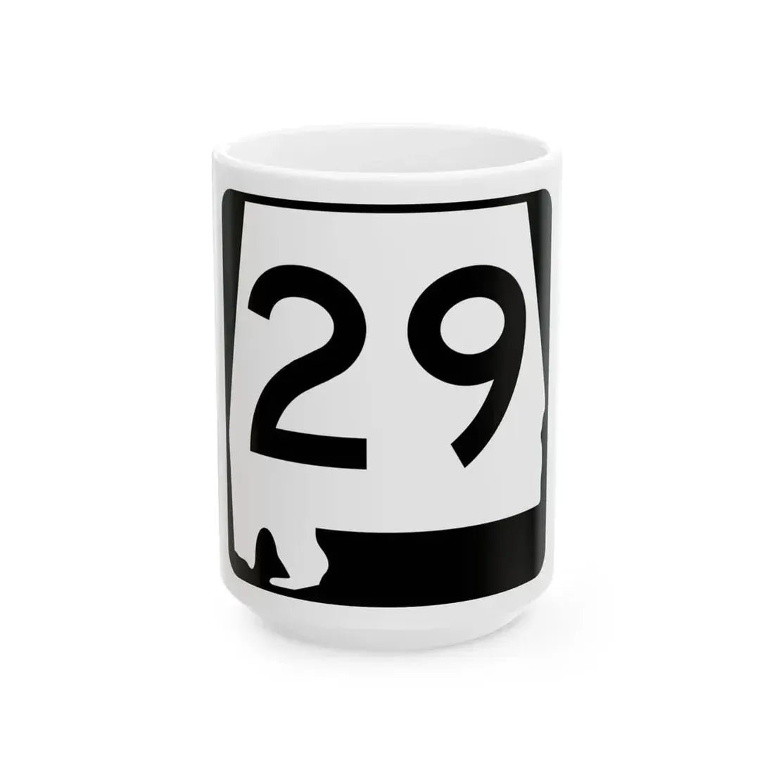 Alabama 29 (Alabama) (Road Sign) White Coffee Mug 15oz - Go Mug Yourself