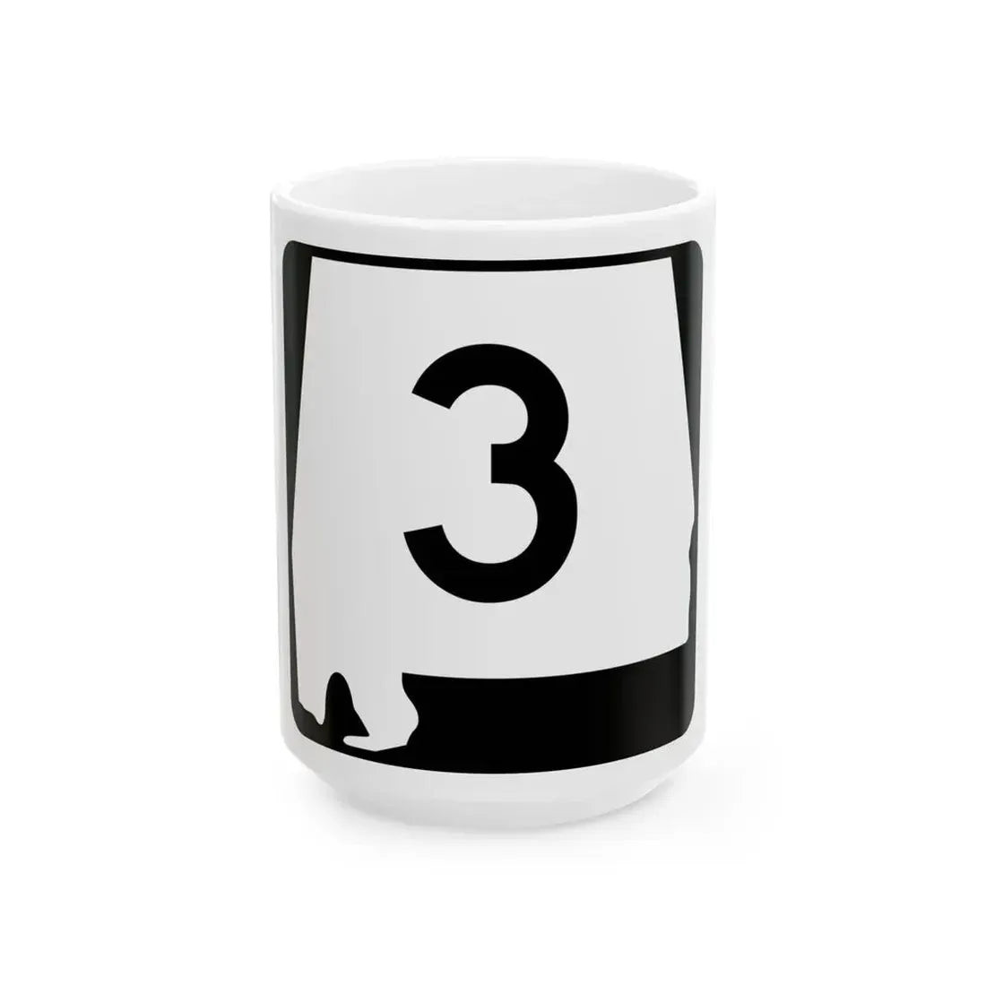 Alabama 3 (Alabama) (Road Sign) White Coffee Mug 15oz - Go Mug Yourself