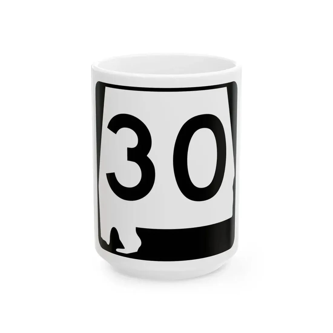 Alabama 30 (Alabama) (Road Sign) White Coffee Mug 15oz - Go Mug Yourself